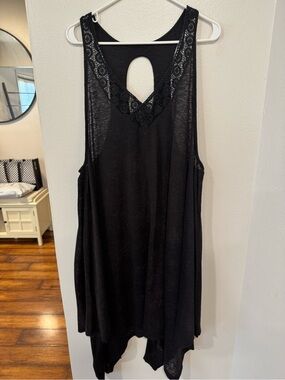 Torrid thin almost see-through Lace Trim Sleeveless Tunic/cover-up